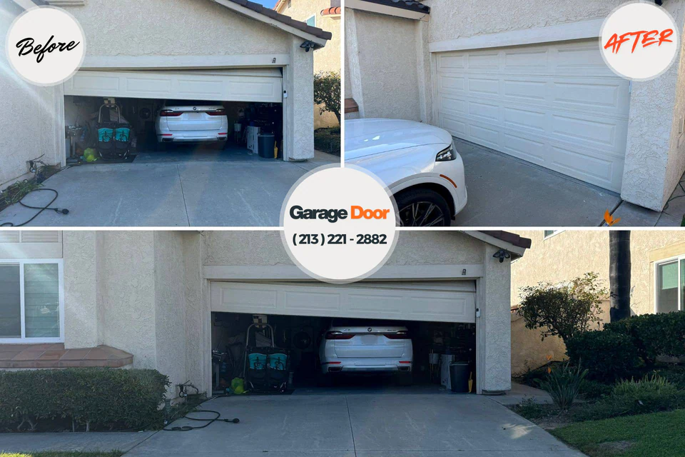 Before and after: garage door repair near me Van Alstyne